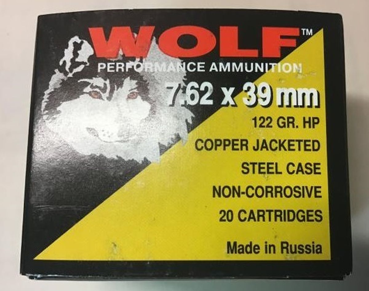 Wolf ammunition 7 62 x 39 wolf 122gr hp non corrosive berdan primed